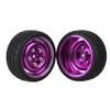 1:10 RC On-Road Racing Car Rubber Tires & 12mm Hex Alloy Aluminum Wheels Rims for 1/10 Scale On Road Cars HSP HPI (Purple) view 4