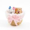 Melody Jane Dolls Houses Dollhouse Baby Products in Wicker Basket Pink Miniature 1:12 Nursery Accessory view 1