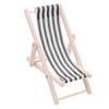 1:12 Scale Wooden Lounge Chair Miniature Dollhouse Foldable Wooden Beach Chair Chaise Longue Toys Dolls House Furniture Accessories - Black Stripe view 1