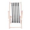 1:12 Scale Wooden Lounge Chair Miniature Dollhouse Foldable Wooden Beach Chair Chaise Longue Toys Dolls House Furniture Accessories - Black Stripe view 3