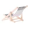 1:12 Scale Wooden Lounge Chair Miniature Dollhouse Foldable Wooden Beach Chair Chaise Longue Toys Dolls House Furniture Accessories - Black Stripe view 4