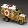 King & Country Toy Soldiers WW2 German Army WH004 Opel Blitz Camouflage Ambulance 1:30 Scale Mixed Media view 2