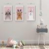 HB Art Design Raccoon Deer Rabbit Flowers Wall Art Nursery Decor 3 PANEL CANVAS PRINT SET Baby Girl and Baby Boy Room Kids Room Nursery Room Decor Ready to Hang-%100 Handmade in the USA-(40x30) x3 view 3