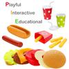 GIFTEXPRESS Happy Kids Meal Hamburger and Hot Dog Play Set, Pizza Food Cooking Toy, with Toy Chess Burger, Fries, Hot Dog, Pizza, Coke, Ketchup, and Tray view 2