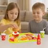 GIFTEXPRESS Happy Kids Meal Hamburger and Hot Dog Play Set, Pizza Food Cooking Toy, with Toy Chess Burger, Fries, Hot Dog, Pizza, Coke, Ketchup, and Tray view 4