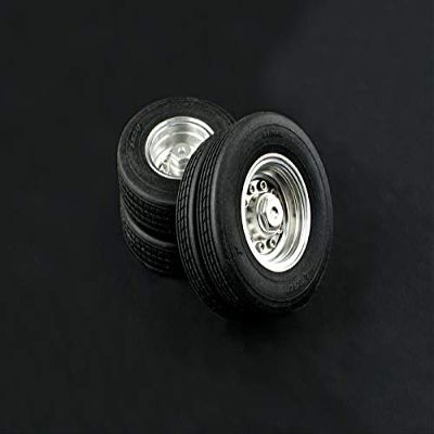 Lesu Metal Hub W/Tyres Spare Part for 1/14 Rc Truck Trailer Tractor DIY Model