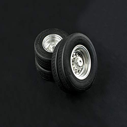 Lesu Metal Hub W/Tyres Spare Part for 1/14 Rc Truck Trailer Tractor DIY Model