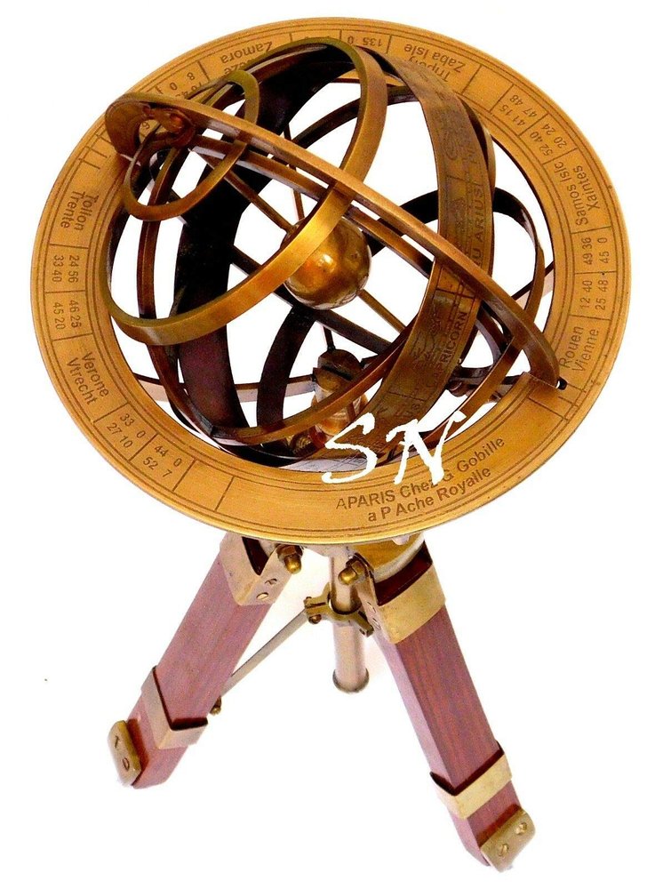 Amazing Art Handicrafts Vintage Brass Antique Armillary Sphere Astrolabe Armillary with Tripod Stand