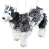 Artisan Owl Siberian Husky Marionette Puppet - Yarn Dog with Wooden Feet, Detachable Strings (Black) view 1