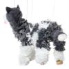 Artisan Owl Siberian Husky Marionette Puppet - Yarn Dog with Wooden Feet, Detachable Strings (Black) view 3