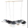 Artisan Owl Siberian Husky Marionette Puppet - Yarn Dog with Wooden Feet, Detachable Strings (Black) view 4