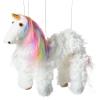 Artisan Owl Rainbow Mane Magical Unicorn Marionette Puppet - Wooden Feet and Detachable Strings (White) view 1