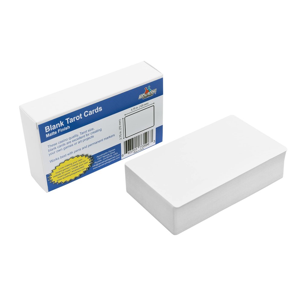 Tarot Size Blank Playing Cards (Matte Finish) 4.72" x 2.76", 80 Blank Cards and Blank Box, Flash Cards, Board Game Cards, Study Guide & Note Cards