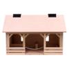 AmishToyBox.com Large Amish-Made Wooden A-Frame Barn Toy with Opening Roof & Removable Hayloft Unfinished Natural Wood Farm Toy view 2