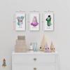 HB Art Design Elephant Hippo Zebra Animals Wall Art Nursery Decor 3 PANEL CANVAS PRINT SET Baby Girl and Baby Boy Room Kids Room Nursery Room Decor Ready to Hang-%100 Handmade in the USA-(40x30) x3 view 2