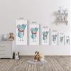 HB Art Design Elephant Hippo Zebra Animals Wall Art Nursery Decor 3 PANEL CANVAS PRINT SET Baby Girl and Baby Boy Room Kids Room Nursery Room Decor Ready to Hang-%100 Handmade in the USA-(40x30) x3 view 4