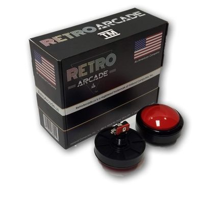 RetroArcade.us Arcade Game Dome Illuminated Button for Arcade and Crane Machines Red