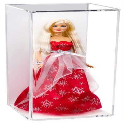 Better Display Cases Clear Acrylic Figure Display Case for Figurine Miniature Doll Bobblehead , Doll Stands (vertical or horizontal) Display Box for figures,DIM:5.5"L x 5.5"W x 13.25"H.(A017-WB-WM)