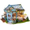 CUTEROOM Dollhouse Miniature with Furniture, 3D Wooden Miniature Doll House with Music Box & LED Lights,1:24 Scale DIY House Kit (Rose Garden Tea House) view 1