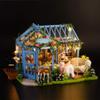 CUTEROOM Dollhouse Miniature with Furniture, 3D Wooden Miniature Doll House with Music Box & LED Lights,1:24 Scale DIY House Kit (Rose Garden Tea House) view 2