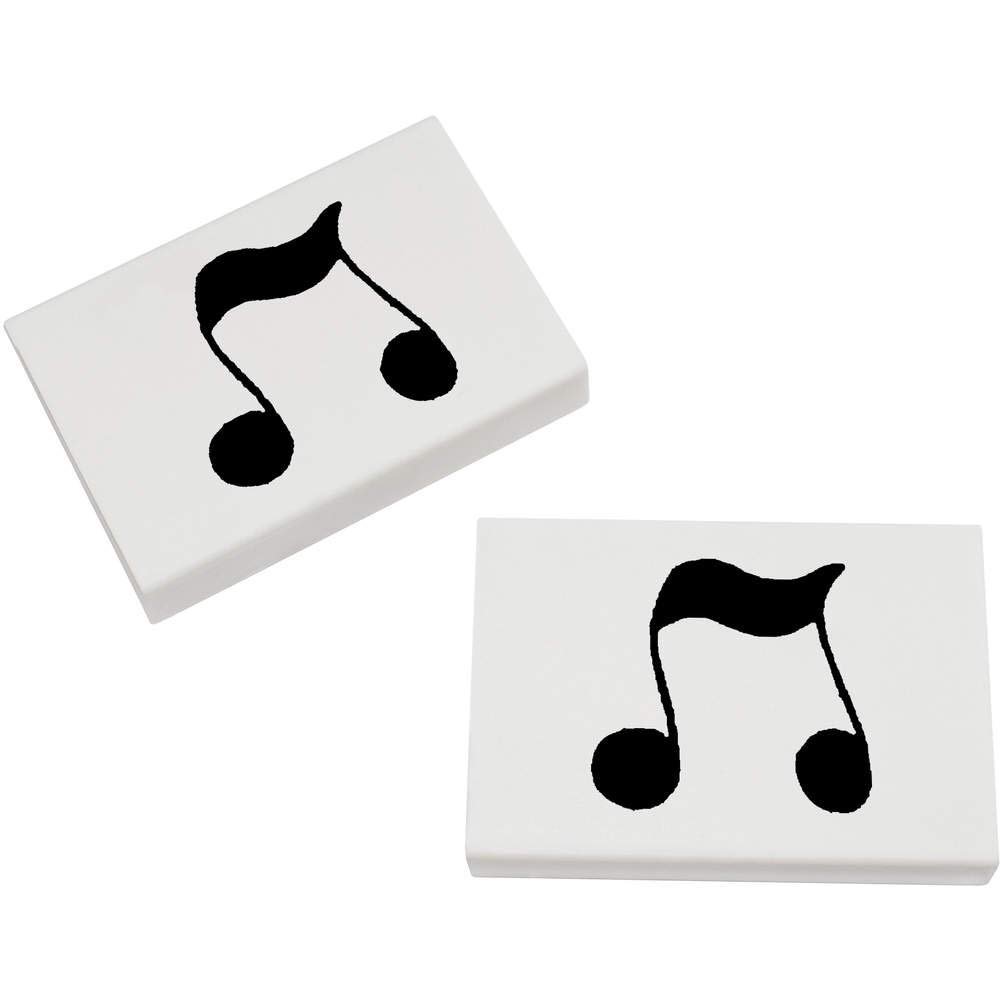 Azeeda 2 x 45mm 'Music Note' Erasers/Rubbers (ER00021789)