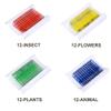 12pcs/Set Microscope Plastic Prepared Slides Set for Student Basic Biology Education (All Colors) view 3