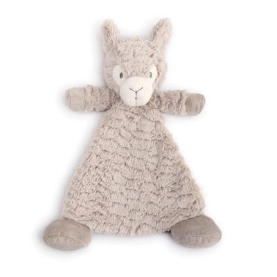 DEMDACO Luna The Llama Soft Brown 13 x 10 Polyester Fabric Plush Baby Rattle Blankie