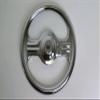 2 Spoke Pedal Car Steering Wheel in Chrome view 1