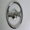 2 Spoke Pedal Car Steering Wheel in Chrome view 2