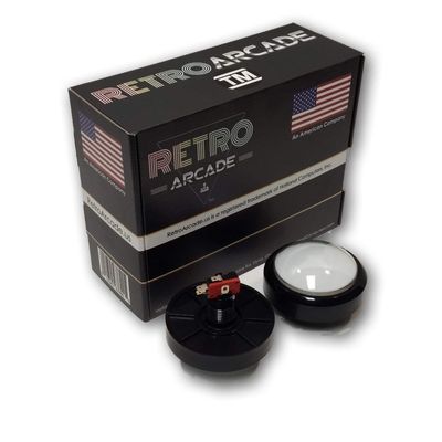 RetroArcade.us Arcade Game Dome Illuminated Button for Arcade and Crane Machines White