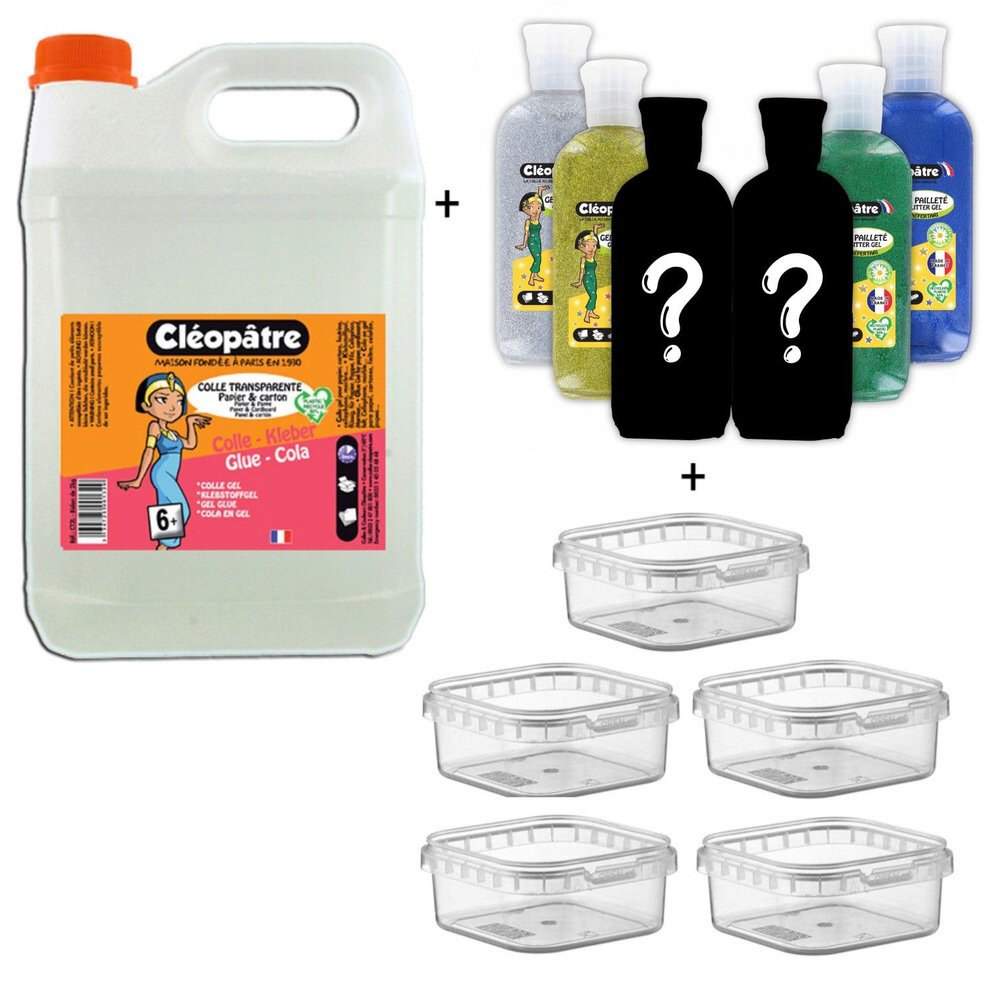 Cloptre CT2L-PAILL2 Clear Glue 6 Tubes of Sequins + Storage Boxes 2kg