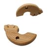 2pcs Lovely Cartoon Wood Pendant Pure Natural Animal Shape Beech Wooden Handmade Cut Pattern DIY Beading Necklace Pendant (Rainbow 2pcs) view 1