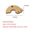 2pcs Lovely Cartoon Wood Pendant Pure Natural Animal Shape Beech Wooden Handmade Cut Pattern DIY Beading Necklace Pendant (Rainbow 2pcs) view 2