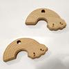 2pcs Lovely Cartoon Wood Pendant Pure Natural Animal Shape Beech Wooden Handmade Cut Pattern DIY Beading Necklace Pendant (Rainbow 2pcs) view 3