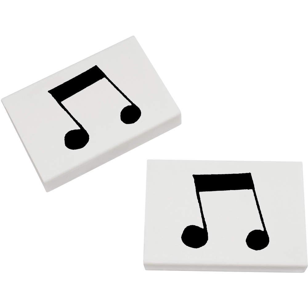 Azeeda 2 x 45mm 'Music Note' Erasers/Rubbers (ER00021790)