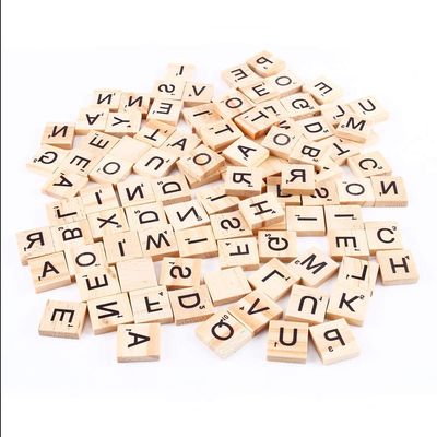 100pcs Scrabble Tiles Letters Alphabet Wooden Pieces Numbers Pendants Spelling