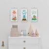 HB Art Design Fox Owl Frog Motivational Wall Art Nursery Decor 3 PANEL CANVAS PRINT SET Baby Girl and Baby Boy Room Kids Room Nursery Room Decor Ready to Hang-%100 Handmade in the USA-(40x30) x3 view 2