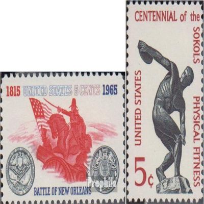 U.S. 876,877 (Complete.Issue.) unmounted Mint/Never hinged ** MNH 1965 Battle of New Orleans, sokol (Stamps for Collectors) Military/Knight