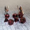 FanRoll 16mm Metal Polyhedral DND Dice Set: Red w/Black Enamel, Role Playing Game Dice for Dungeons and Dragons view 2