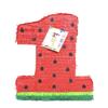 APINATA4U 20" Tall Number One Pinata Red Watermelon Theme Fruit Party Decoration Tropical Themed Photo Prop First Birthday view 1