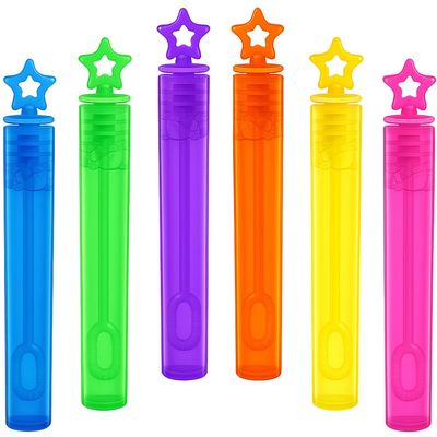 GIFTEXPRESS 32-Pack Star Bubble Wands, Assorted Colors Mini 4.25" Bubble Sticks with Non-Toxic Solution for Kids Party Favors, Birthday Goodie Bags