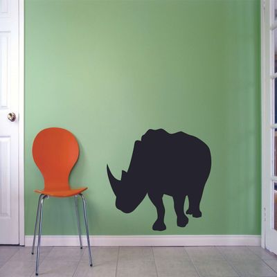 Rhino Rhinoceros Wild Animal Zoo Jungle Wildlife Wall Sticker Art Decal for Girls Boy Room Bedroom Nursery Kindergarten Garage House Home Fun Decor Stickers Wall Art Vinyl Decoration Size (18x20 inch)
