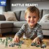 TOY Life Army Men Action Figures Toys Plastic, Toy Soldiers for Boys with Helicopter, Green Military Playset view 2