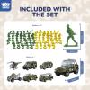 TOY Life Army Men Action Figures Toys Plastic, Toy Soldiers for Boys with Helicopter, Green Military Playset view 3