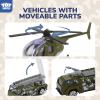 TOY Life Army Men Action Figures Toys Plastic, Toy Soldiers for Boys with Helicopter, Green Military Playset view 4