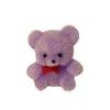1" Miniature Flocked Teddy Bears with Red Bow Tie, Pack of 12 (Lavender) view 1
