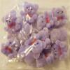 1" Miniature Flocked Teddy Bears with Red Bow Tie, Pack of 12 (Lavender) view 2