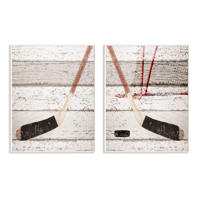 Kids Sports Hockey Textured Wood Design