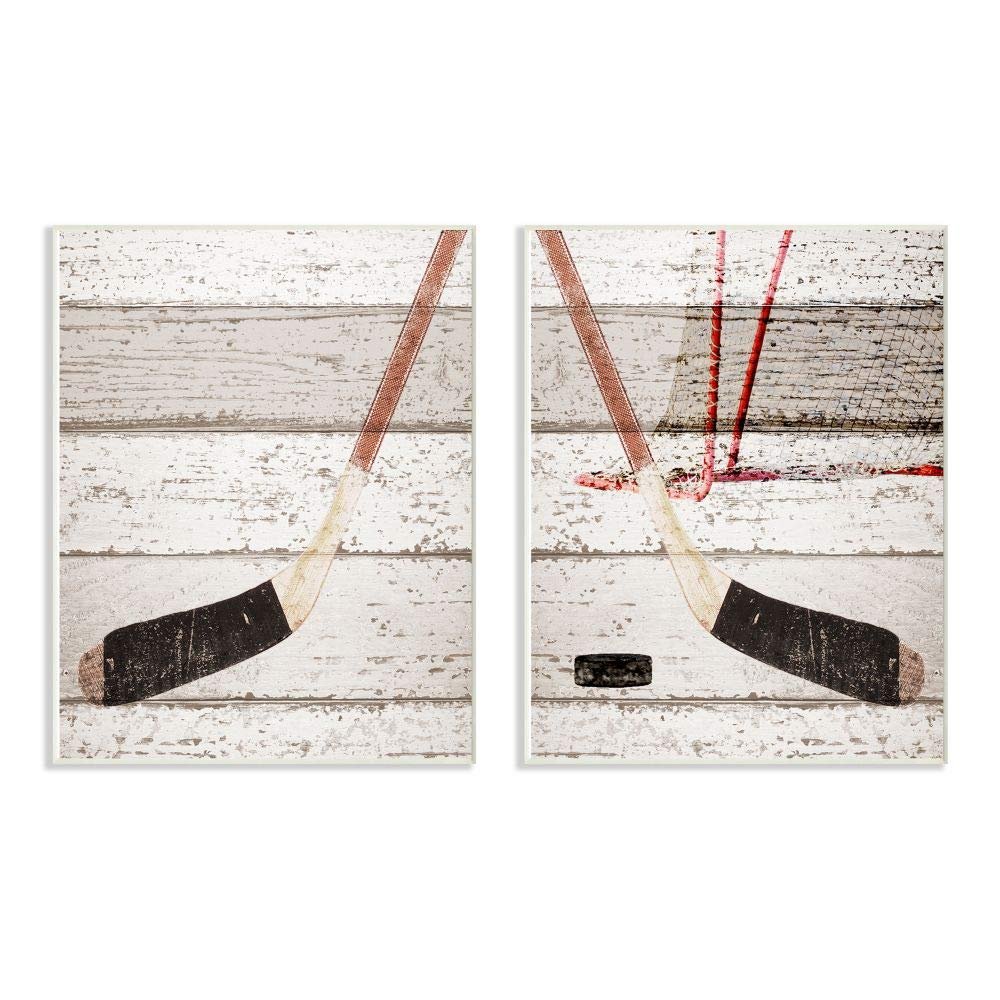 Kids Sports Hockey Textured Wood Design