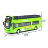 Ailejia City Bus Sightseeing Double Decker Bus Model Open Top Pull Back Vehicles Toy Die Cast Pull Back Vehicles Mini Model Car Lights and Music (Green) view 2